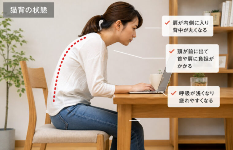 『秋に見直したい猫背の原因と解消方法』